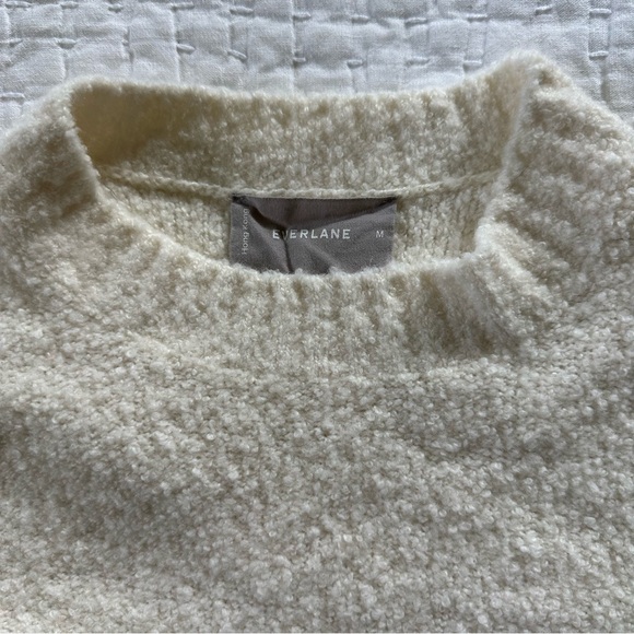 Everlane Teddy Crew Neck Sweater, Cream, Size M - Picture 4 of 5